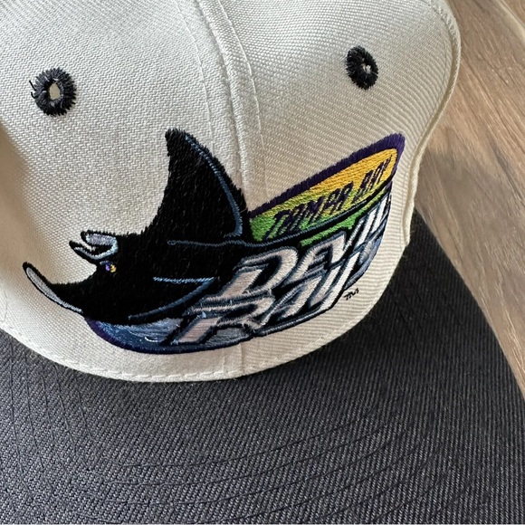 Vintage 90s Logo Athletic Tampa Bay Devil Rays Snapback Hat MLB NWT NEW Cap Wool - Picture 5 of 10